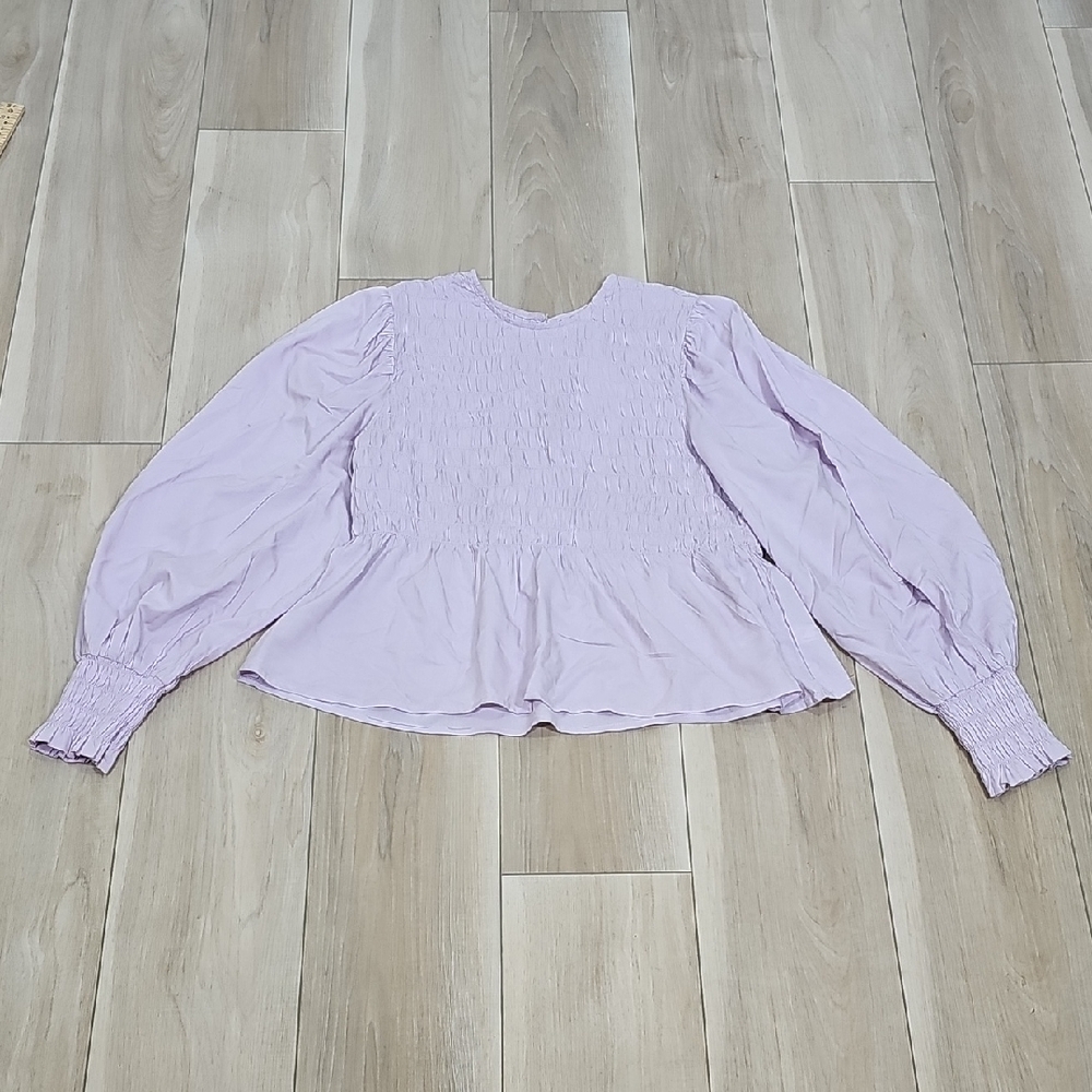 A New Day Light Purple Smocked Blouse SIZE X-Large